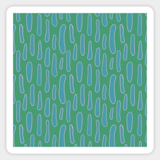 Modern blue stripes on green background Sticker